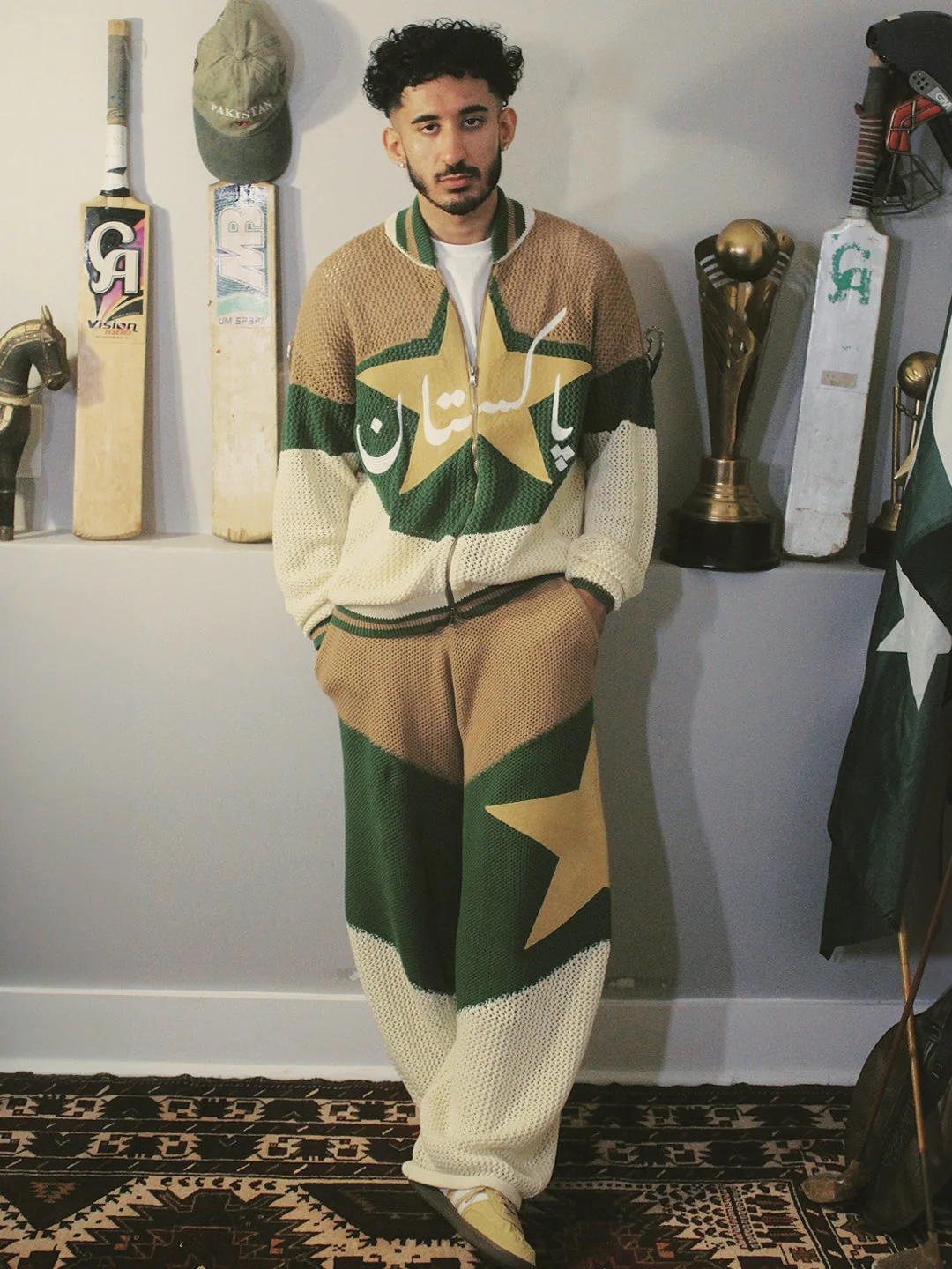 Crochet Knitted Pakistan Team Warm-Up Pants - Image 5